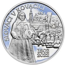 Náhled Reverzní strany - 2022 - 10 € Začiatok osídľovania Kovačice Slovákmi - 220. výročie Ag Proof