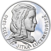 Náhled Averzní strany - Jitka Lucemburská - 700. výročí narození stříbro patina