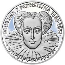 Náhled Averzní strany - Polyxena z Pernštejna - 450. výročí narození stříbro patina