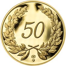 Náhled Averzní strany - Medaile k životnímu výročí 65 let - 1 Oz zlato Proof