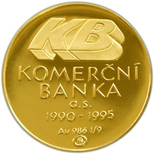 Náhled Averzní strany - Pamětní medaile k 5. výročí Komerční Banky a.s. 1990-95