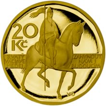 Náhled Averzní strany - Pamětní medaile s motivem 20 Kč Proof