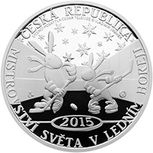 Náhled Averzní strany - Stříbrná medaile MS v ledním hokeji 2015 proof
