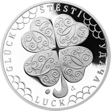 Náhled Averzní strany - Stříbrná medaile Čtyřlístek pro štěstí proof