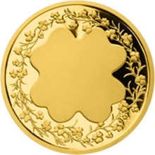 Náhled Reverzní strany - Zlatá 1/4 Oz medaile Čtyřlístek pro štěstí s personifikací