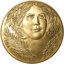 Náhled Averzní strany - Zlatá investiční medaile -  motiv z bankovky 2 000,- Kč - 1 Kg