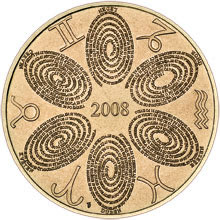 Náhled Reverzní strany - Kalendář 2008 na medaili.