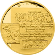 Náhled Reverzní strany - Zlatá 1/2 Oz medaile Kryštof Harant z Polžic a Bezdružic