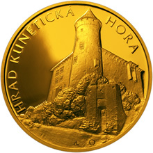 Náhled Averzní strany - Zlatá čtvrtuncová medaile Hrad kunětická hora