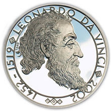 Náhled Averzní strany - Medaile Leonardo da Vinci a Mona Lisa