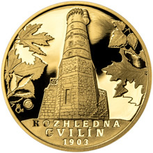 Náhled Averzní strany - Zlatá 1 Oz medaile Rozhledna Cvilín