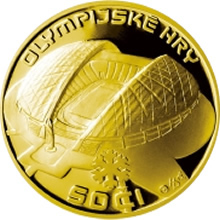 Náhled Averzní strany - Stříbrná pozlacená medaile Olympijské hry Sochi 2014