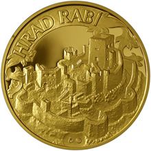 Náhled Averzní strany - Zlatá uncová medaile Hrad Rabí