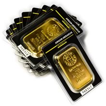 Náhled - Argor Heraeus SA 100 gramů - Investiční zlatý slitek - Set 10 ks slitků