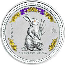 Náhled - 1999 Rabbit with diamond 1 Kg Australian silver coin