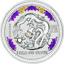 Náhled - 2000 Dragon with diamond 1 Kg Australian silver coin