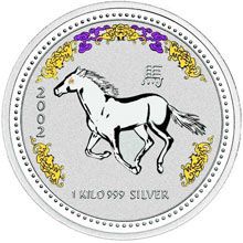 Náhled - 2002 Horse with diamond 1 Kg Australian silver coin