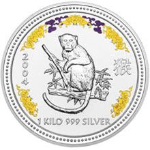 Náhled - 2004 Monkey with diamond 1 Kg Australian silver coin