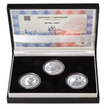 Náhled - JAN HUS - sada I. – návrhy mince 10000 Kč sada 3x stříbro 28 mm Proof