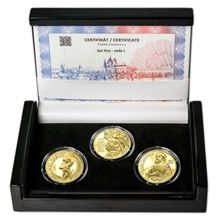 Náhled - JAN HUS - sada I. – návrhy mince 10000 Kč sada tří Au medailí 1/2 Oz b.k.