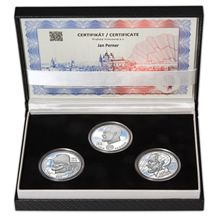 Náhled - JAN PERNER – návrhy mince 200 Kč - sada 3x stříbro 1 Oz patina