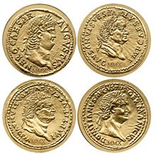 Náhled - 2010 Roman Empire - coin set Au - Nero, Vespasian, Titus, Domitian