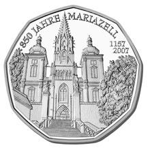 Náhled - 850 let Mariazell Ag 5 € PN Österreich 2007
