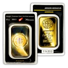 Náhled - Argor Heraeus SA 50 gramů KINEBAR - Investiční zlatý slitek