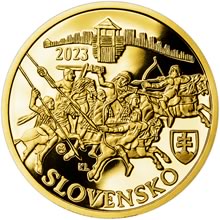 Náhled Averzní strany - 2023 - 100 € - Vznik Samovej ríše - 1400. výročie Au Proof