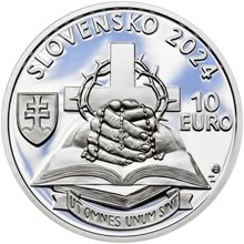 Náhled Averzní strany - 2024 10 € Ján Chryzostom Korec - 100. výročie narodenia Ag b.k.
