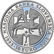 Náhled Reverzní strany - 2013 - 10 € - Národná banka Slovenska - 20. výročie vzniku b.k.
