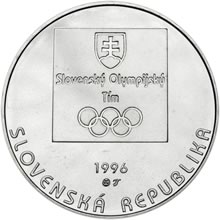 Náhled Reverzní strany - 200Sk 1996/ 100. Výročí uspořádání 1. novodobých olympijských her b.k.
