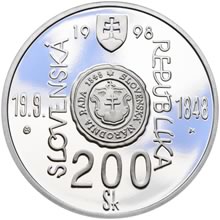 Náhled Averzní strany - 1998 - 200 Sk 150. Výročí vzniku Slovenské národní rady a vypuknutí SNP b.k.