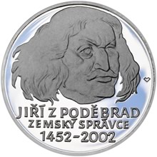 Náhled Reverzní strany - 2002 - Proof - Jiří z Poděbrad