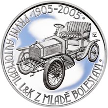 Náhled Reverzní strany - 2005 - b.k. - 100. výročí výroby prvního automobilu v Mladé Boleslavi
