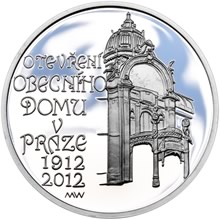 Náhled Reverzní strany - 200 Kč Postaven Obecní dům v Praze