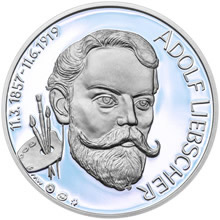 Náhled Averzní strany - Adolf Liebscher - 160. výročí narození stříbro proof