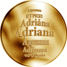 Náhled Reverzní strany - Česká jména - Adriana - velká zlatá medaile 1 Oz