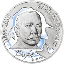 Náhled Averzní strany - Sir Arthur Conan Doyle - 155. výročí narození stříbro patina