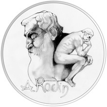 Náhled Averzní strany - Auguste Rodin  - 100. výročí úmrtí stříbro proof