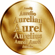 Náhled Reverzní strany - Slovenská jména - Aurel - zlatá medaile