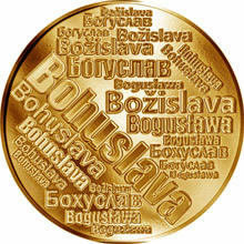 Náhled Reverzní strany - Česká jména - Bohuslava - velká zlatá medaile 1 Oz