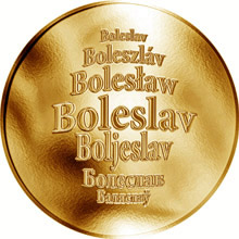 Náhled Reverzní strany - Česká jména - Boleslav - zlatá medaile