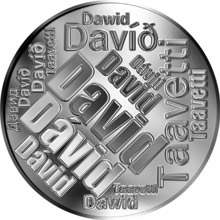 Náhled Reverzní strany - Česká jména - David - velká stříbrná medaile 1 Oz