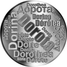 Náhled Reverzní strany - Česká jména - Dorota - velká stříbrná medaile 1 Oz