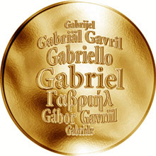 Náhled Reverzní strany - Česká jména - Gabriel - zlatá medaile