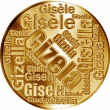 Náhled Reverzní strany - Česká jména - Gizela - velká zlatá medaile 1 Oz