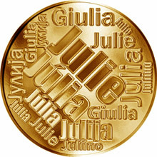 Náhled Reverzní strany - Česká jména - Julie - velká zlatá medaile 1 Oz