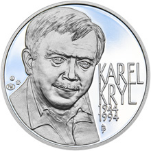 Náhled Averzní strany - Karel Kryl - 70 - 28 mm stříbro patina