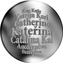 Náhled Reverzní strany - Česká jména - Kateřina - velká stříbrná medaile 1 Oz
